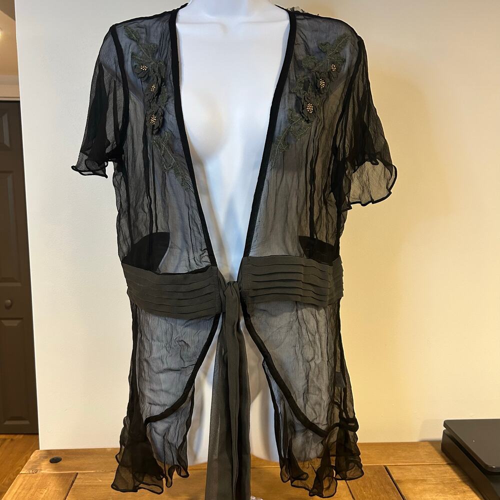 JOOLAY Large Black Sheer Whimsigoth Fairy Forest Devilcore Grunge Darkcore NWT